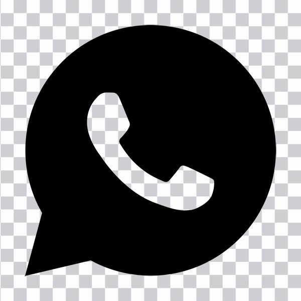 WhatsApp  icon, whatsapp, logo, <br>monochrome, black social media icon png